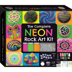 Flat River Group Neon Rock Art Kit - DIY Rock Painting Set for Kids 8-12* Drawing, Color & Painting