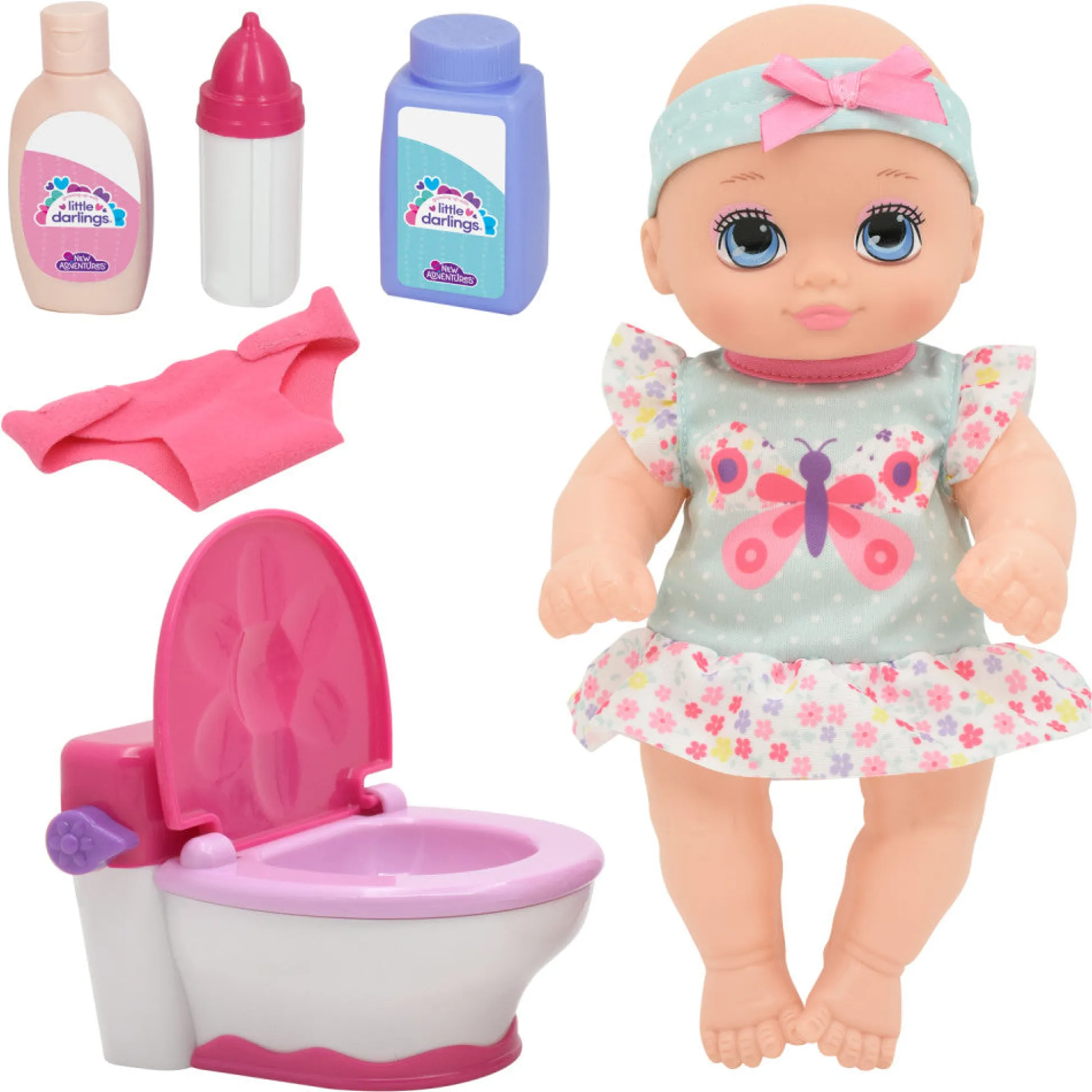 Flat River Group New Adventures Little Darlings - It's My Potty 10 Inch Doll with Chair* Social & Emotional Skills|Baby Dolls