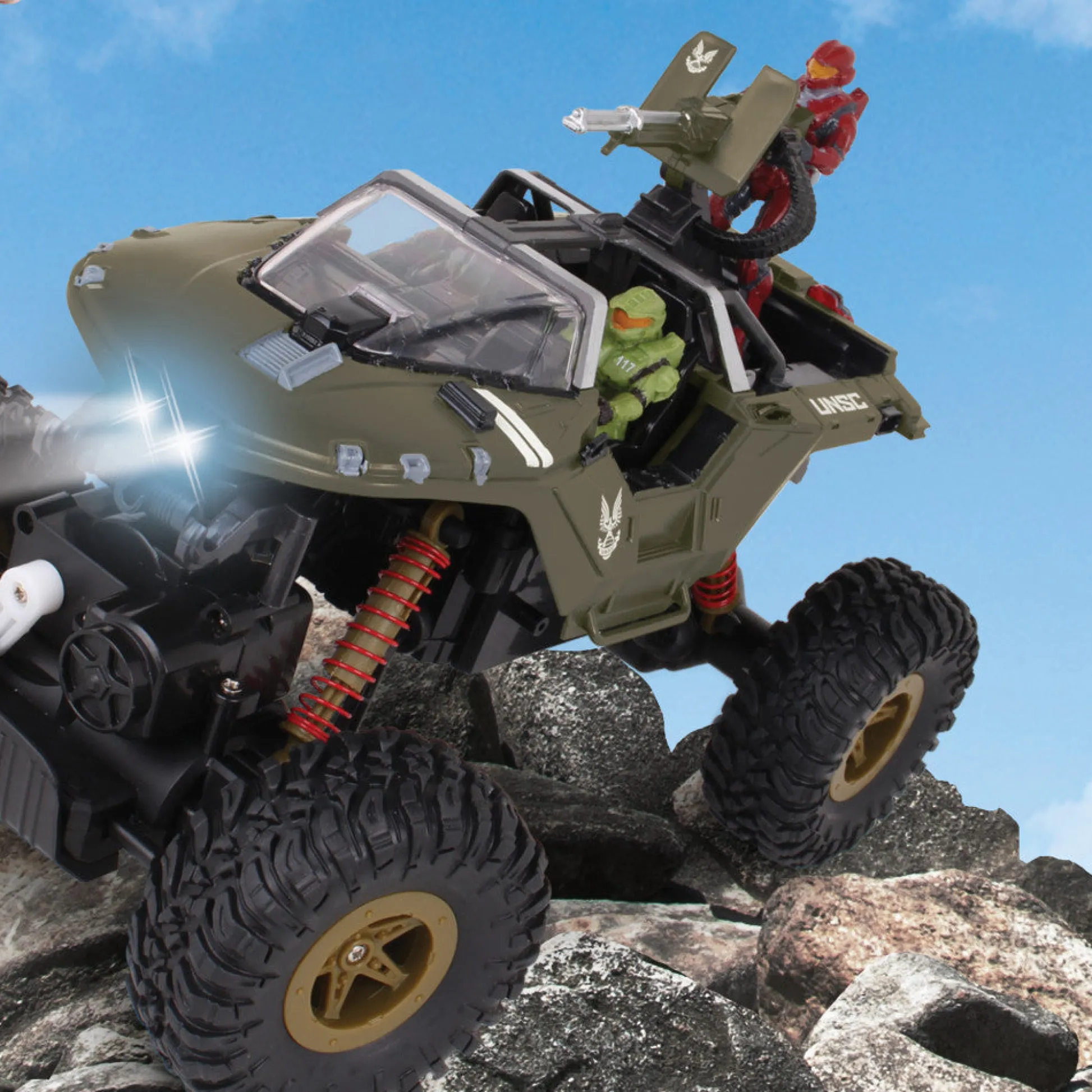Flat River Group NKOK HALO Infinite RC UNSC Warthog 'Rock Hog' - Master Chief & Spartan - 2.4 GHz Remote Control Vehicle* Rc Cars & Flight