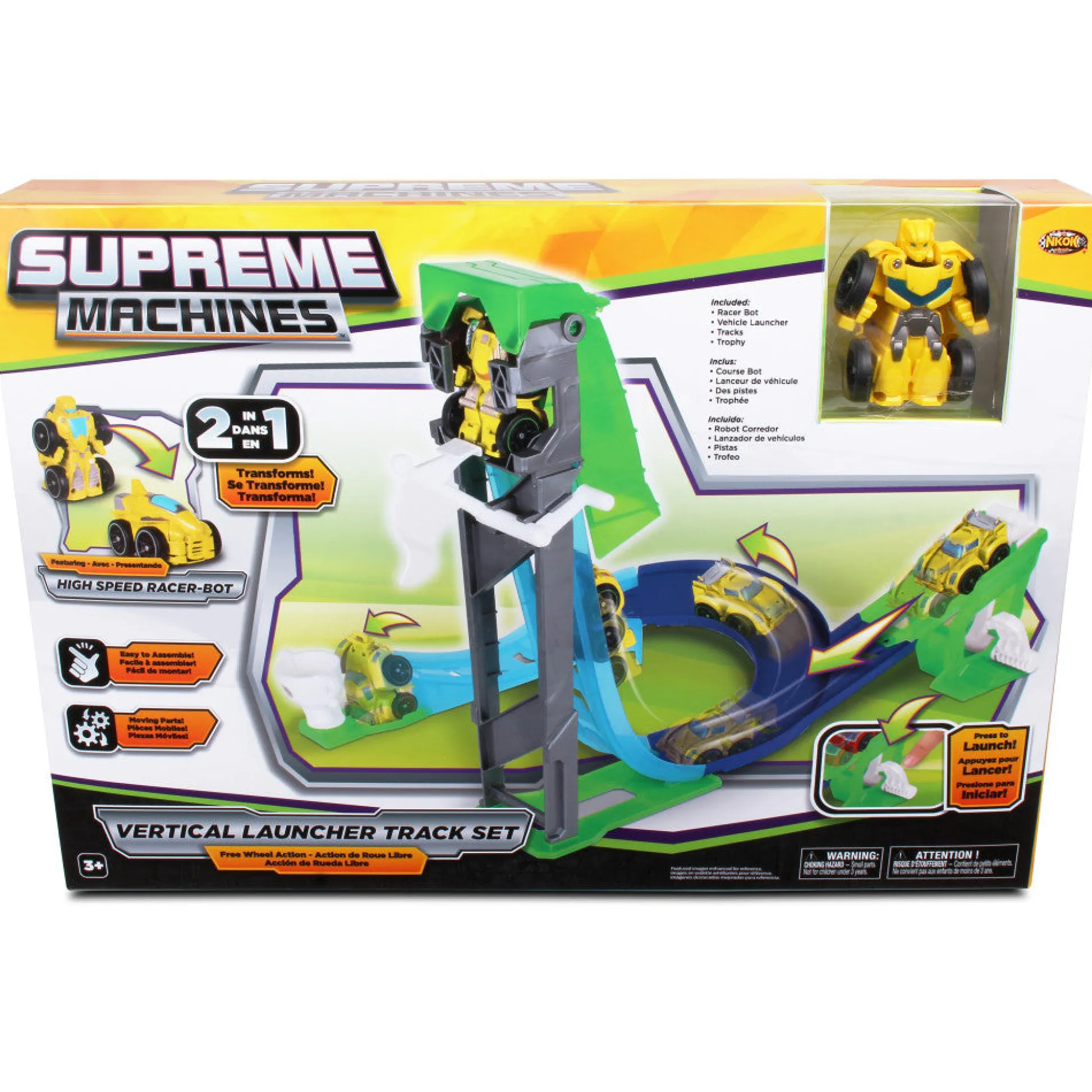 Flat River Group NKOK Supreme Machines Racer-Bot Vertical Launcher Track Set* Playsets & Vehicles