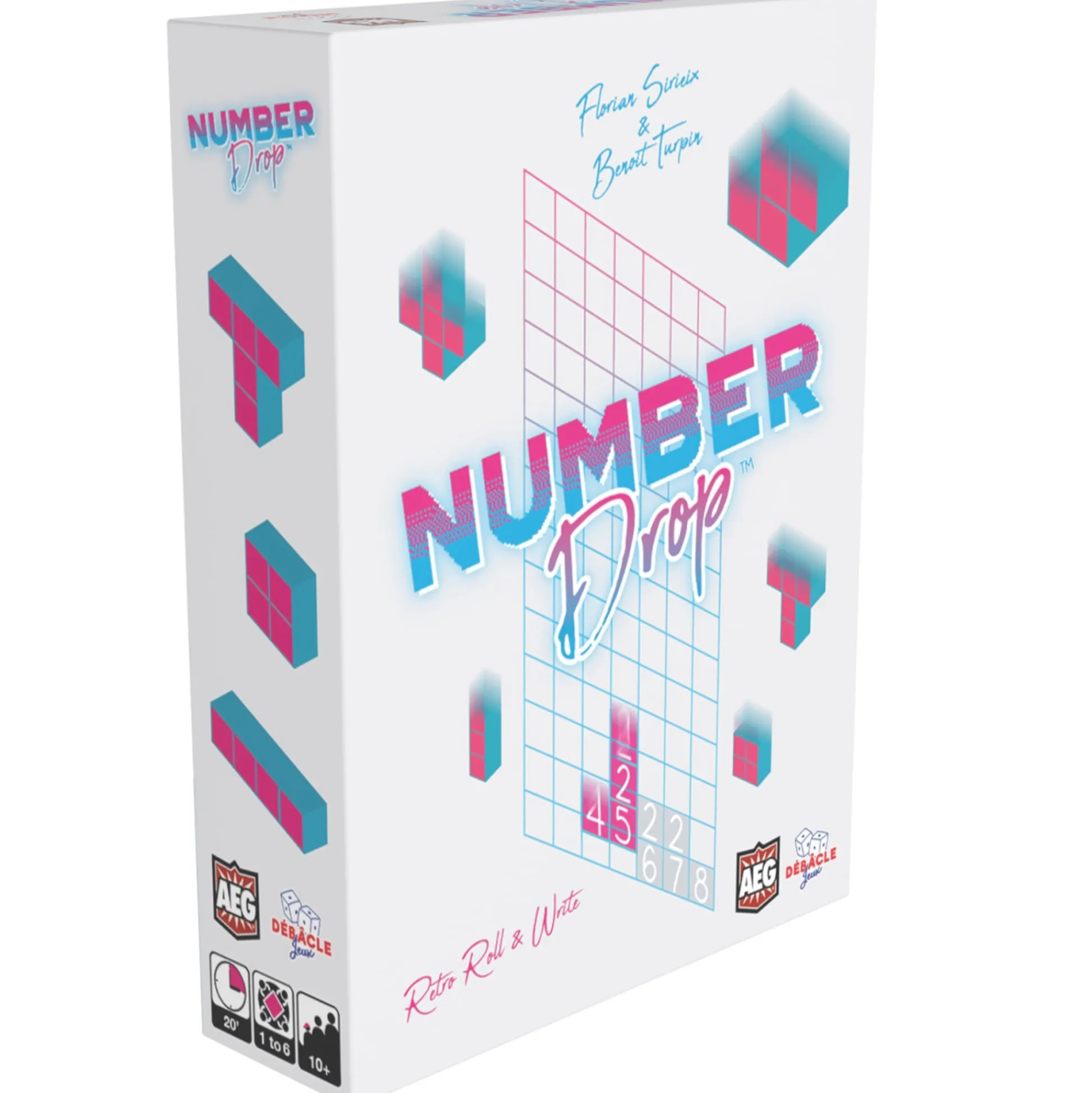 Flat River Group Number Drop Retro Edition Roll & Write Strategy Game* Dice, Roll & Write Games