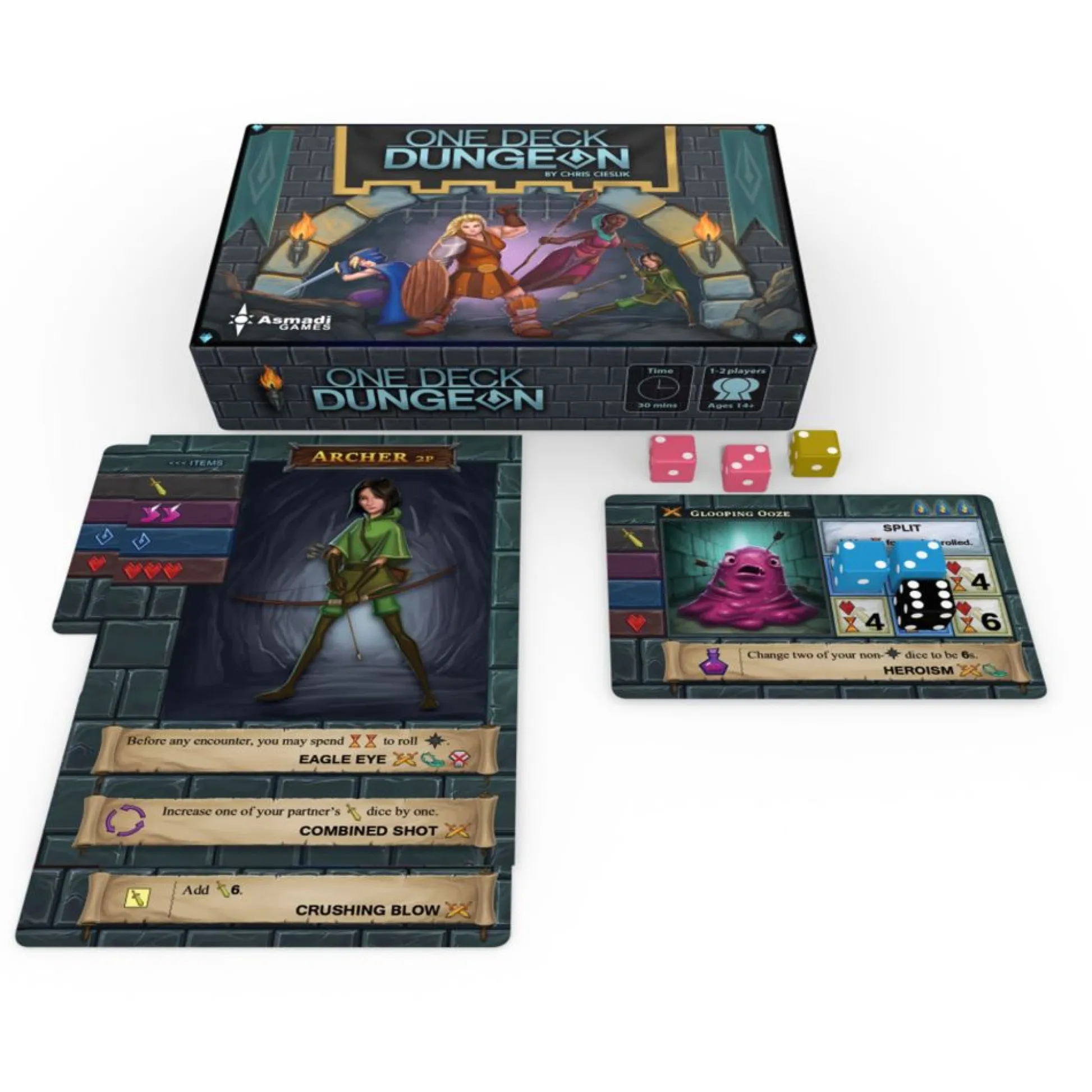 Flat River Group One Deck Dungeon Cooperative Dice Game for 1-2 Players* Board Games|Role-Playing Games