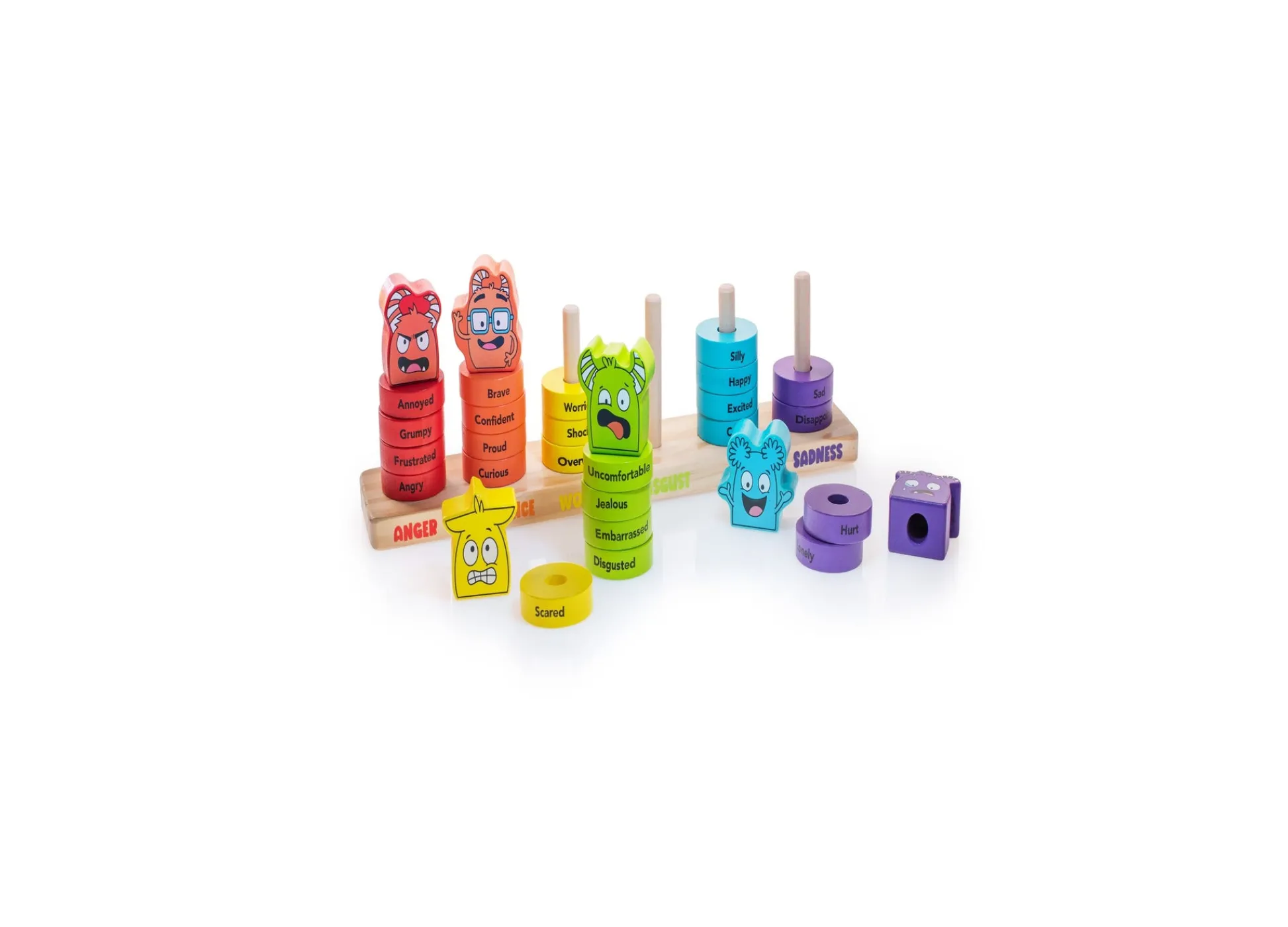 Macy's - Supplier Open The Joy - Emotion Explorer Wooden Stacking Rings - Colorful* Blocks, Sorting & Stacking Toys