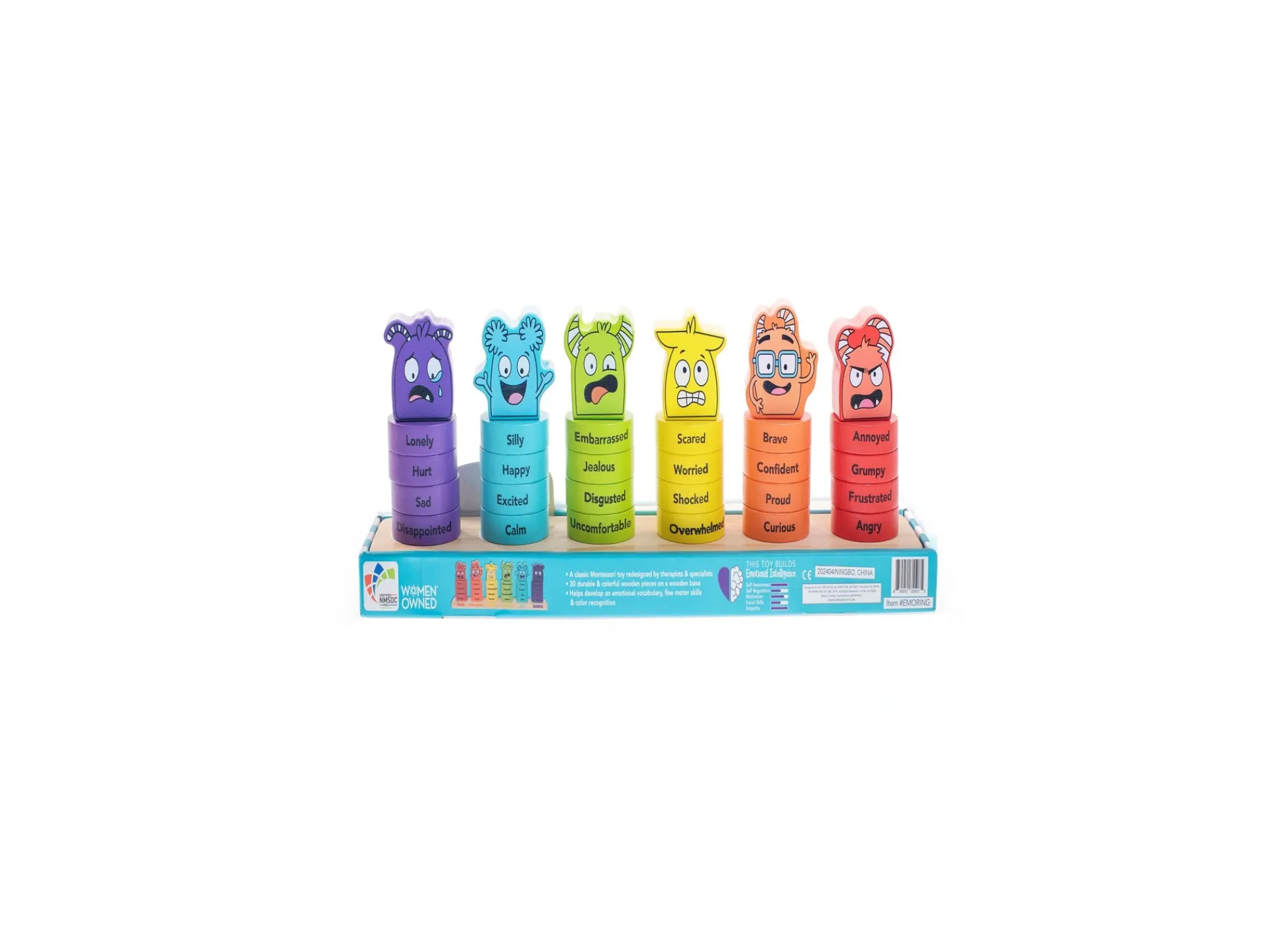 Macy's - Supplier Open The Joy - Emotion Explorer Wooden Stacking Rings - Colorful* Blocks, Sorting & Stacking Toys