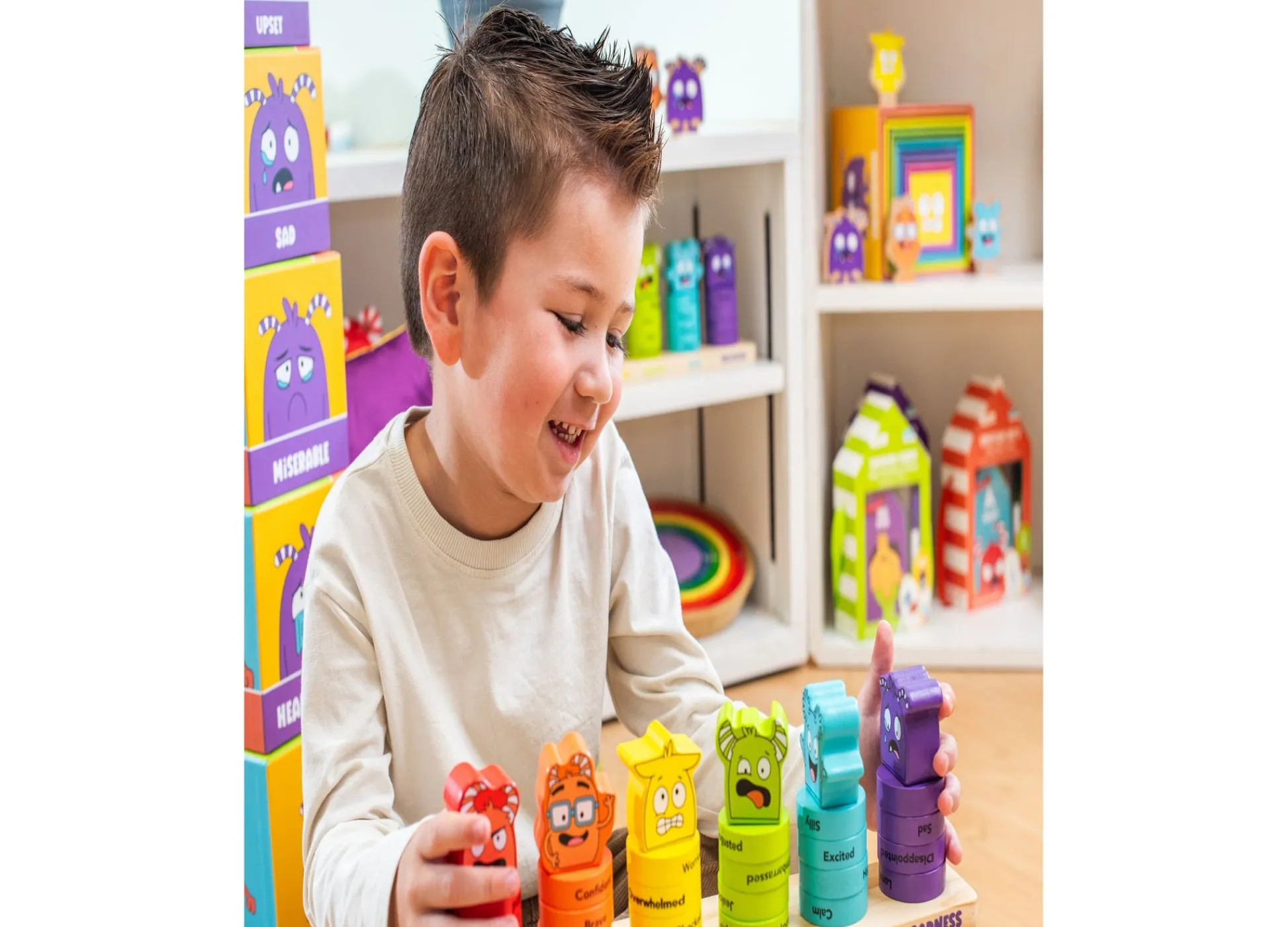 Macy's - Supplier Open The Joy - Emotion Explorer Wooden Stacking Rings - Colorful* Blocks, Sorting & Stacking Toys