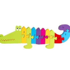 Flat River Group Orange Tree Toys Crocodile Number Wooden Puzzle - 11 pc* Puzzles|Preschool Education Toys & Activities