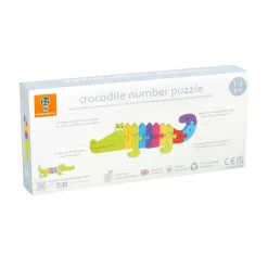 Flat River Group Orange Tree Toys Crocodile Number Wooden Puzzle - 11 pc* Puzzles|Preschool Education Toys & Activities