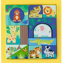 Flat River Group Orange Tree Toys Jungle Animals Wooden Block Puzzle for Toddlers - Ages 1+* Puzzles|Preschool Building Sets & Blocks