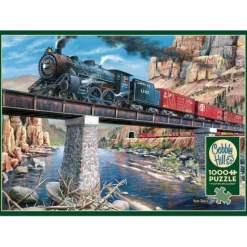 Calendar Holdings, LLC Outset Media Stone Steel and Steam 1000-Piece Puzzle - Vintage Locomotive Theme* Puzzles