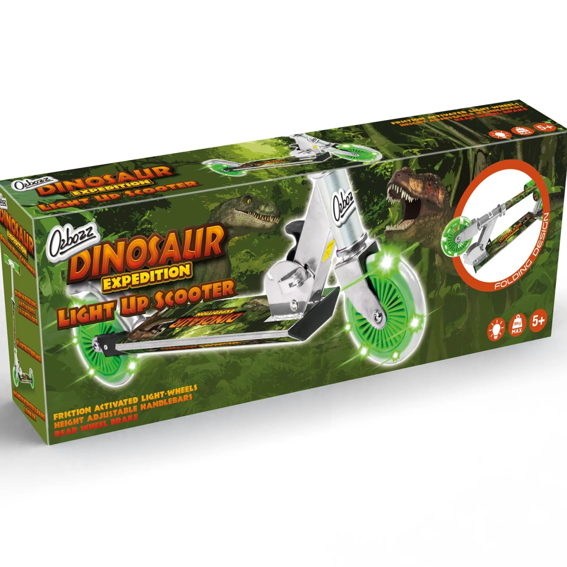 Flat River Group Ozbozz Dinosaur-Themed Scooter with Light-Up Wheels* Ride-Ons