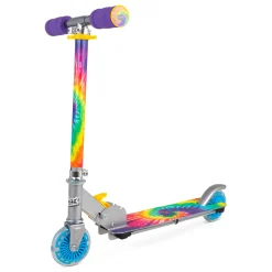 Flat River Group Ozbozz Flashing Scooter - Tie Dye with Light-Up Wheels and Foldable Design* Ride-Ons