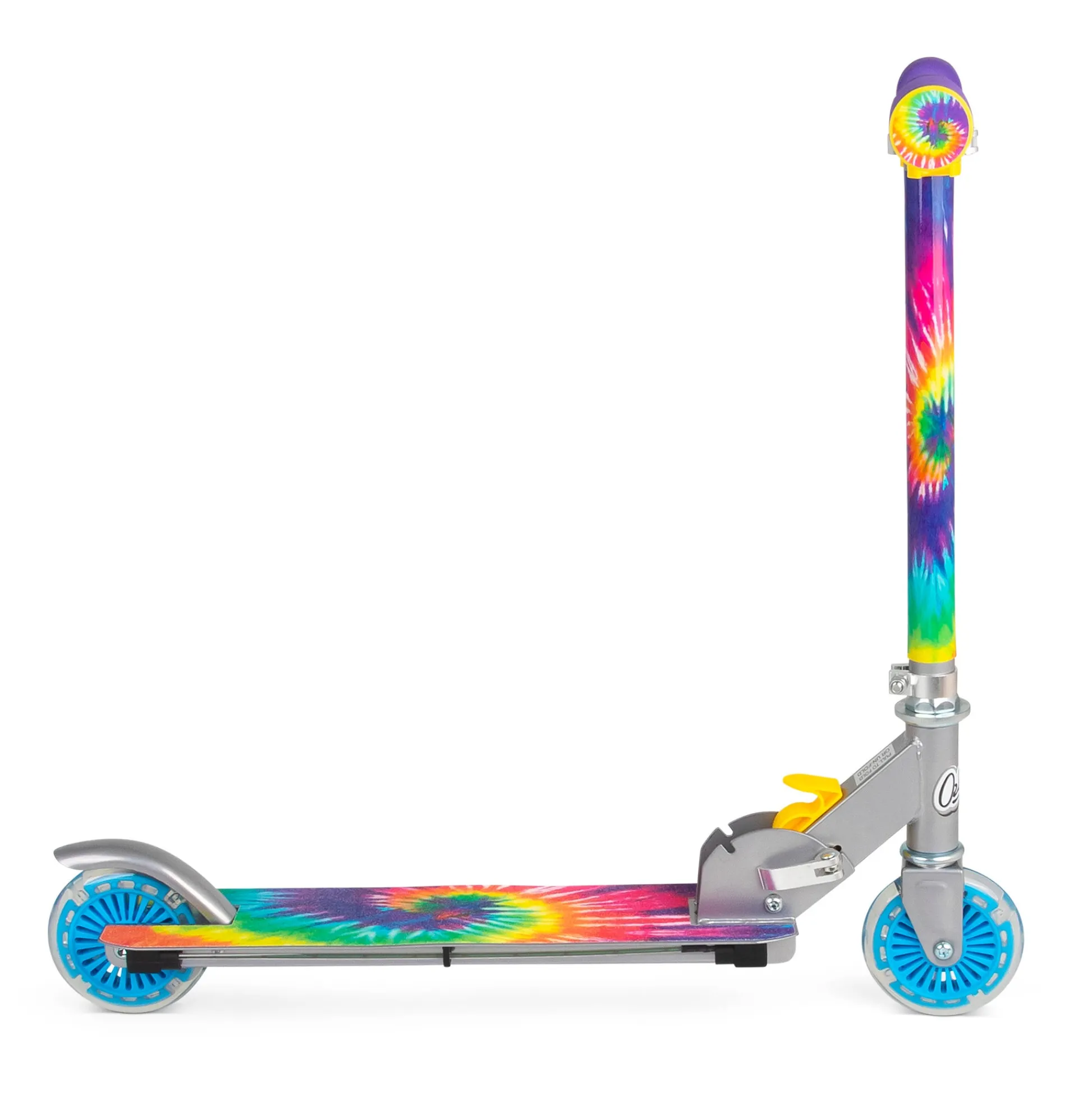 Flat River Group Ozbozz Flashing Scooter - Tie Dye with Light-Up Wheels and Foldable Design* Ride-Ons