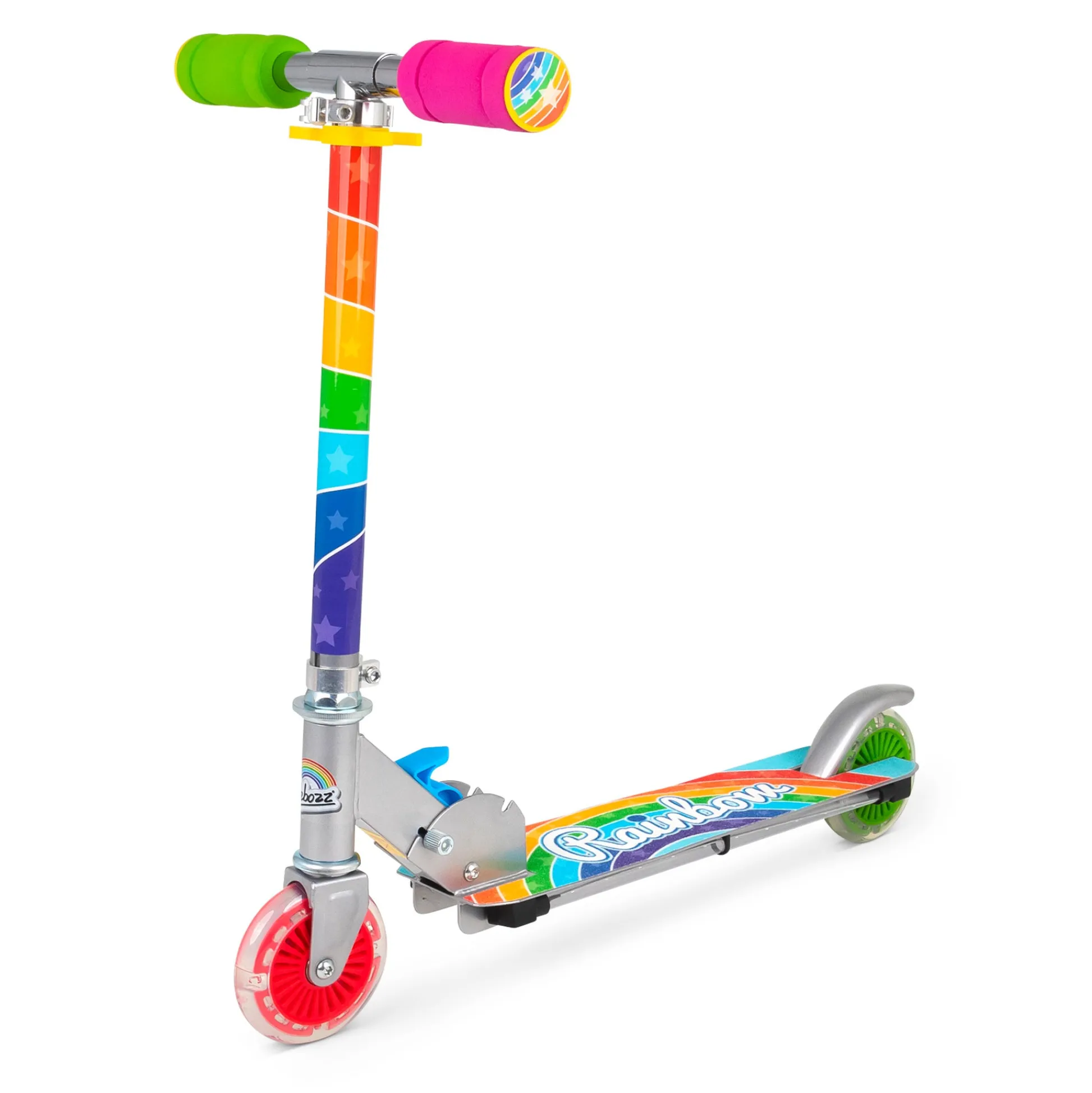 Flat River Group Ozbozz Flashing Scooter - Rainbow Delight with Light-Up Magic* Ride-Ons