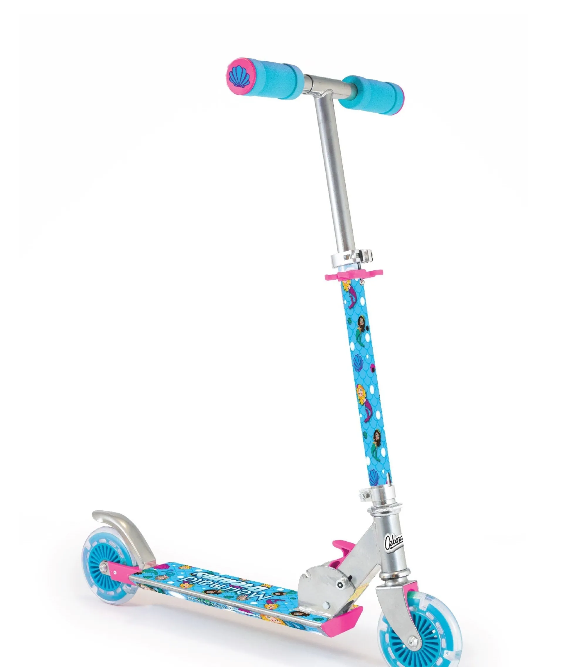 Flat River Group Ozbozz Mermaid Foldable Scooter with Light-Up Wheels - Perfect for Kids Age 5+* Ride-Ons