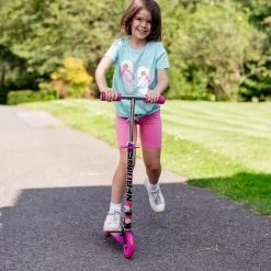Flat River Group Ozbozz Nebulus Vibrant Kids' Scooter - Pink & Black, Adjustable, Safety-Enhanced* Ride-Ons