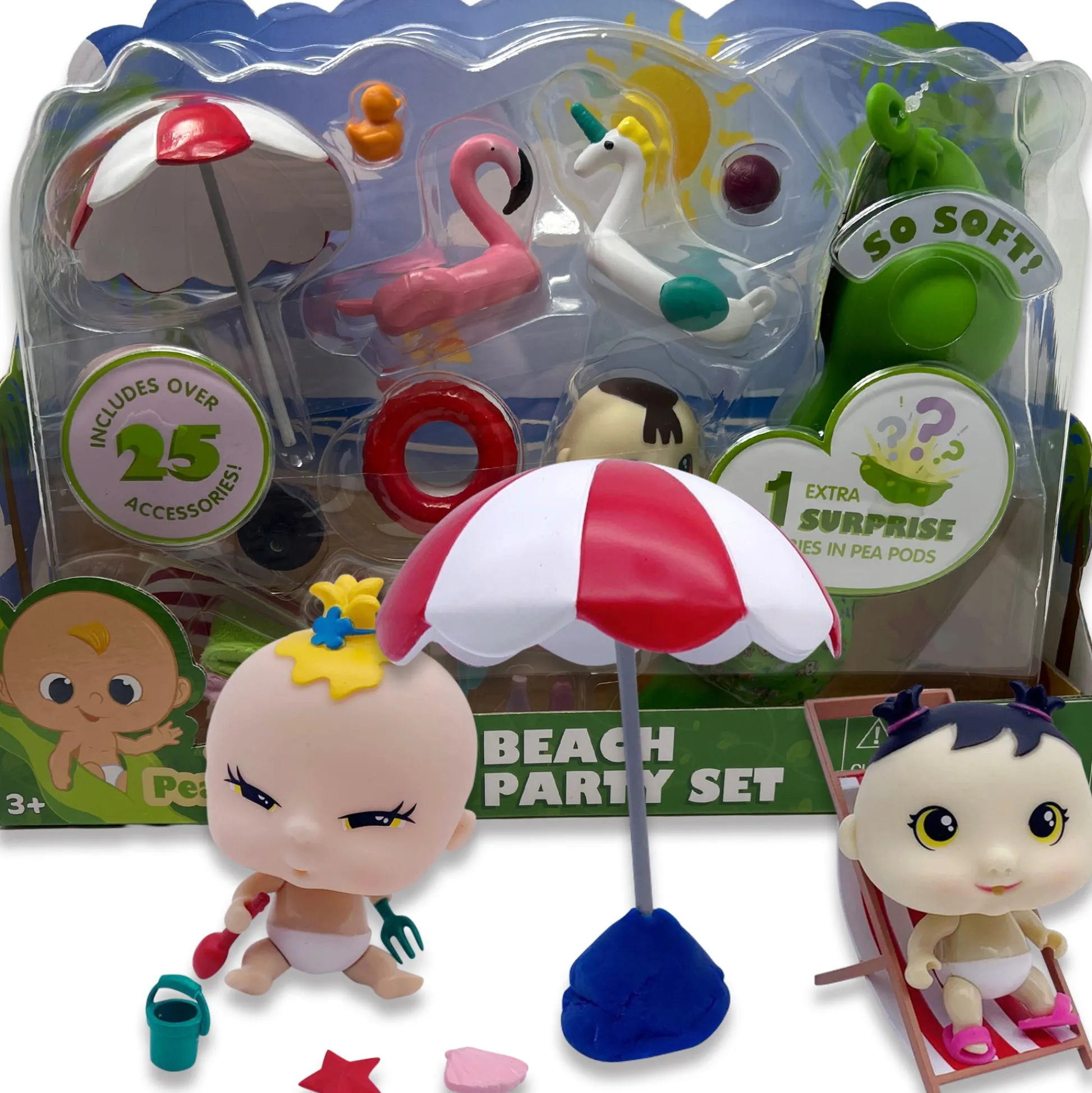 Flat River Group Pea Pod Babies Beach Party Set – 26pc Mini Doll Extravaganza* Miniature & Collectible Dolls|Stuffed Animals & Plush Toys
