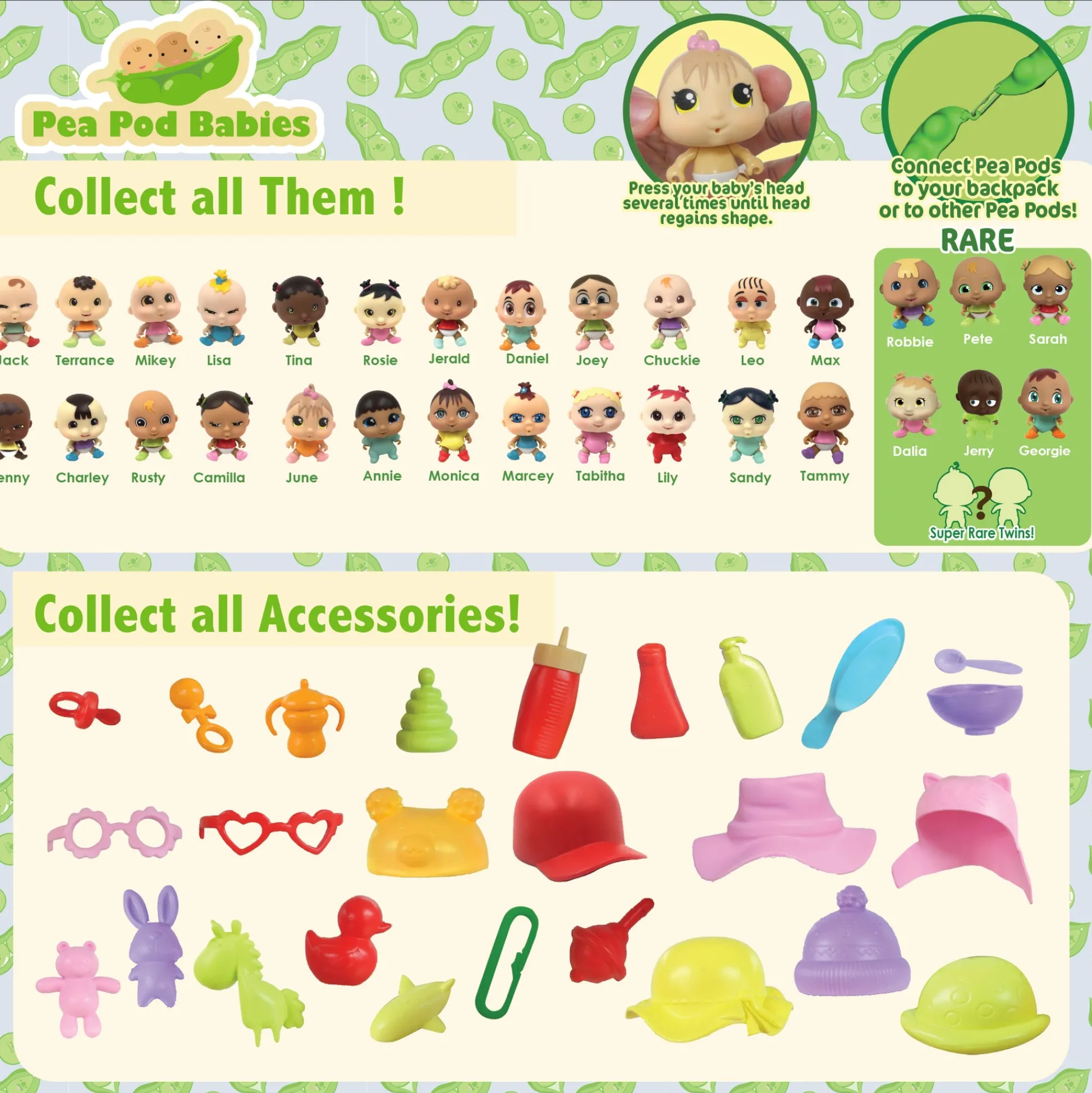 Flat River Group Pea Pod Babies Mystery Surprise 2pk Blind Pack (Colors/Styles May Vary)* Miniature & Collectible Dolls|Stuffed Animals & Plush Toys