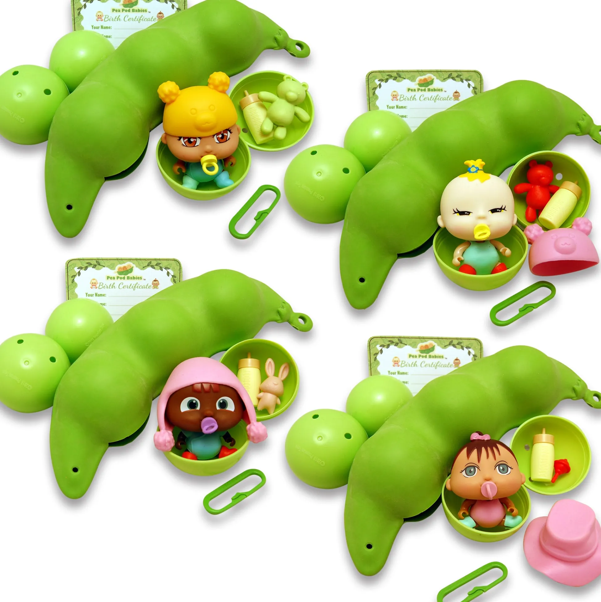 Flat River Group Pea Pod Babies Mystery Surprise 4pk - Mini Dolls & Accessories* Miniature & Collectible Dolls|Stuffed Animals & Plush Toys