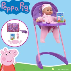 Flat River Group Peppa Pig Stroll N' Feed Playset - Floral Pink & Purple* Preschool Pals|Stuffed Animals & Plush Toys