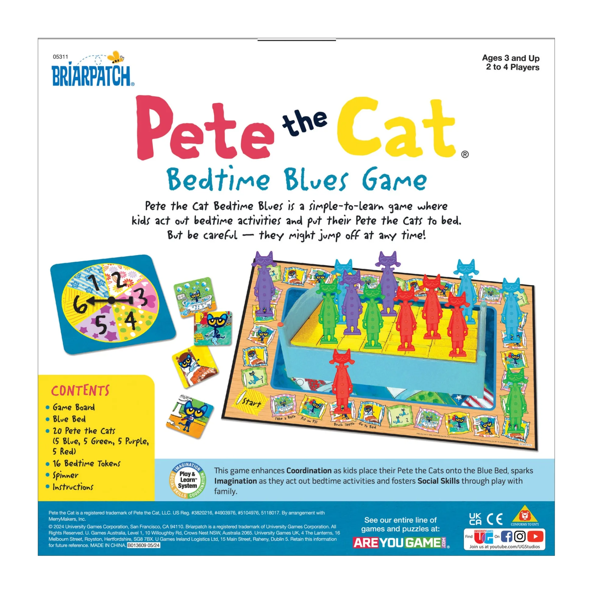 AreYouGame Pete the Cat Bedtime Blues Preschool Coordination Game* Social & Emotional Skills|Preschool Education Toys & Activities