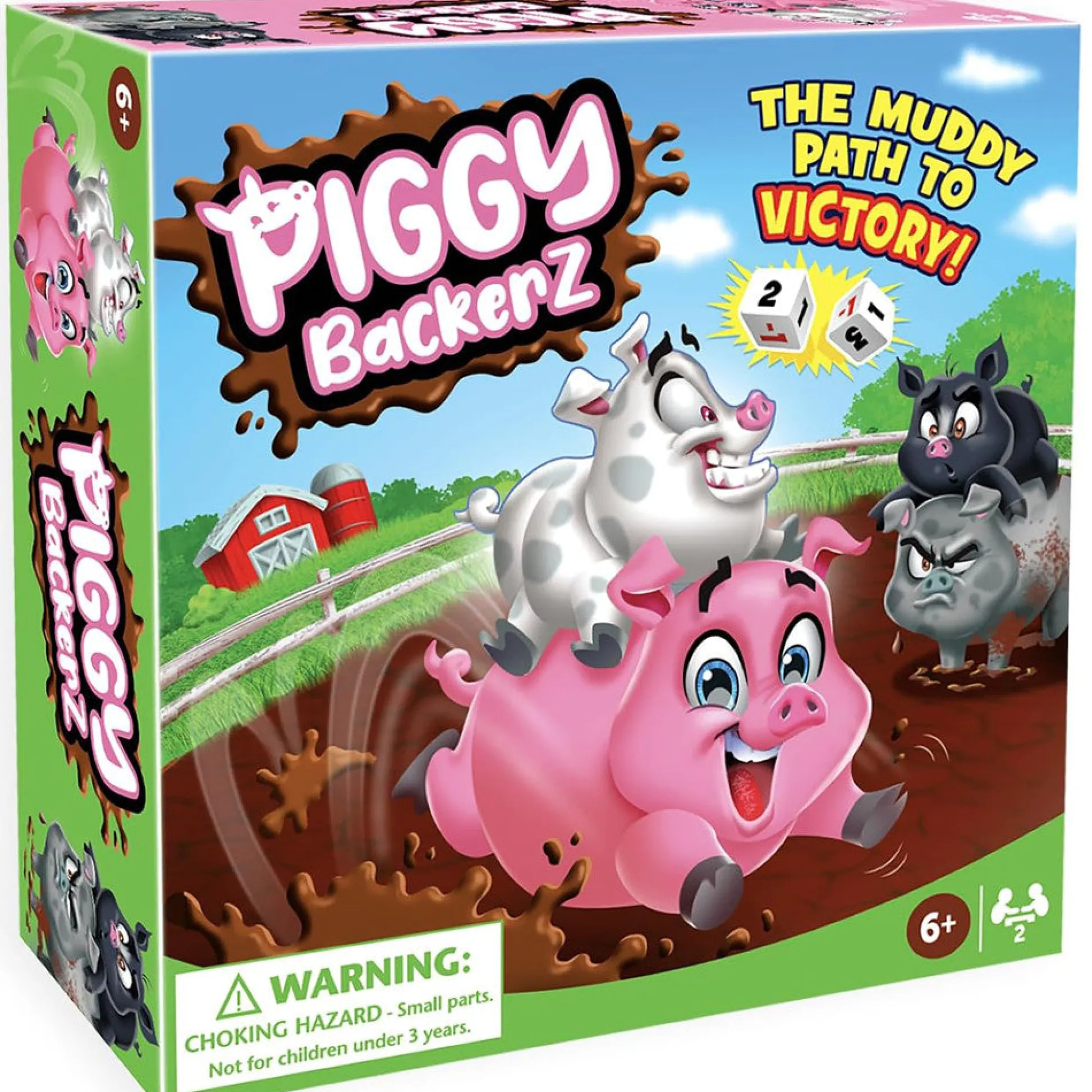 Flat River Group Piggy Backerz Barnyard Dash Board Game, Ages 6+ for 2 Players* Role-Playing Games|Board Games