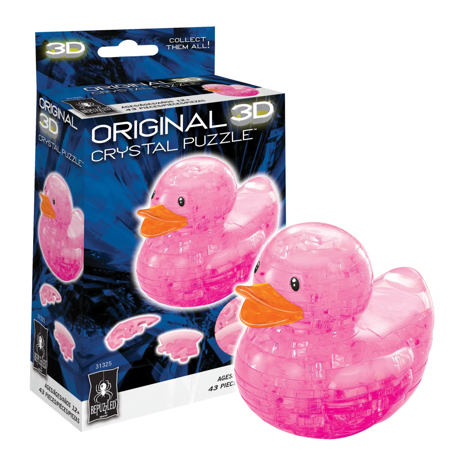 AreYouGame Pink Crystal Rubber Duck 3D Puzzle - Delightful Assembly Fun* Puzzles