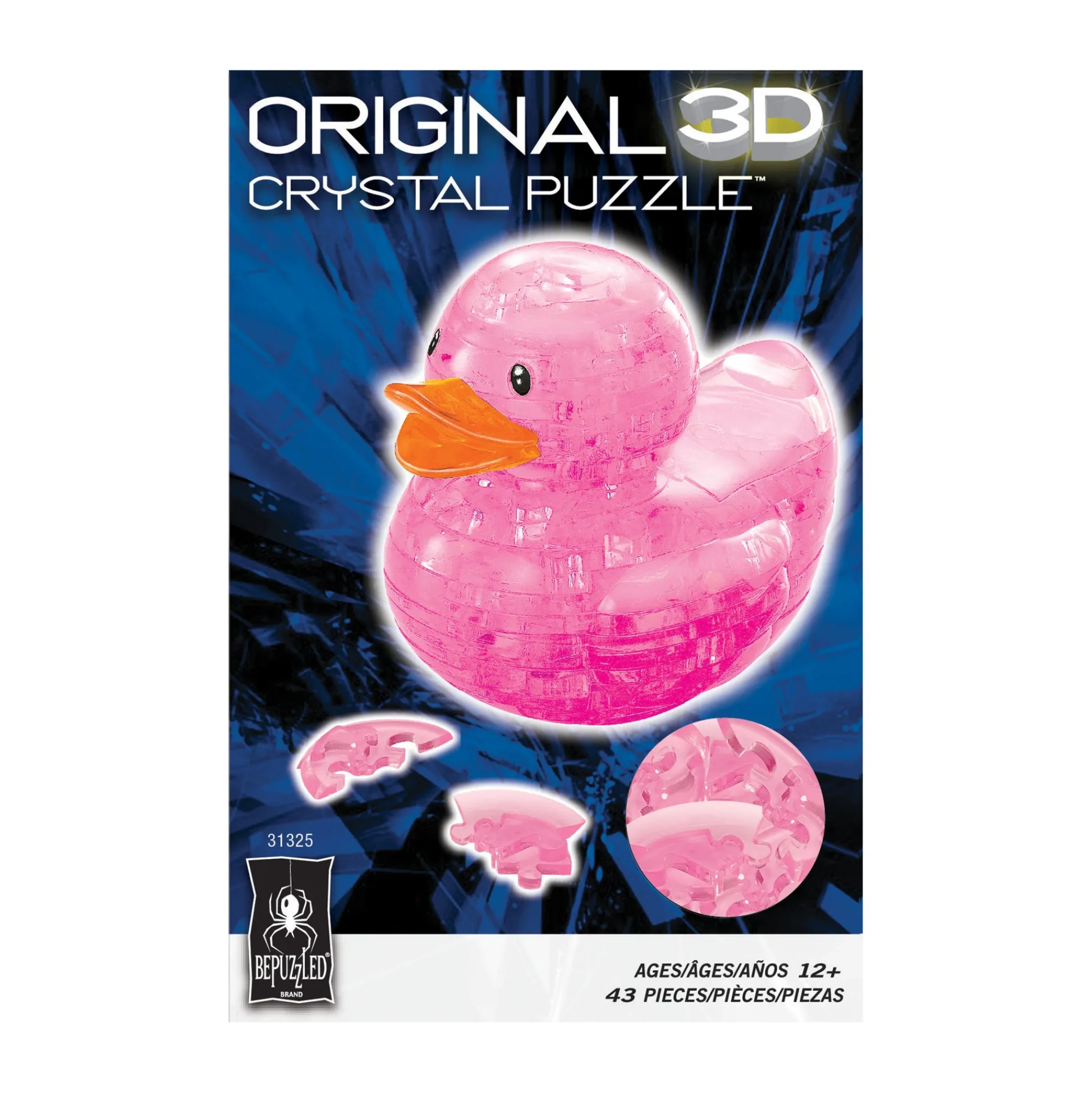 AreYouGame Pink Crystal Rubber Duck 3D Puzzle - Delightful Assembly Fun* Puzzles