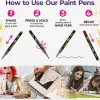 Flat River Group Pintar Glitter Collection Acrylic Paint Markers - Extra Fine Tip 0.7mm, 14 Pack* Drawing, Color & Painting