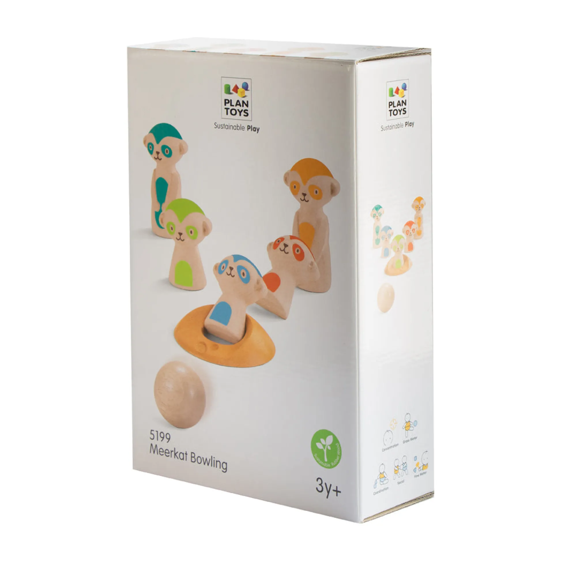 AreYouGame Plan Toys Meerkat Bowling Set - Eco-Friendly Wooden Outdoor Game* Activities & Games