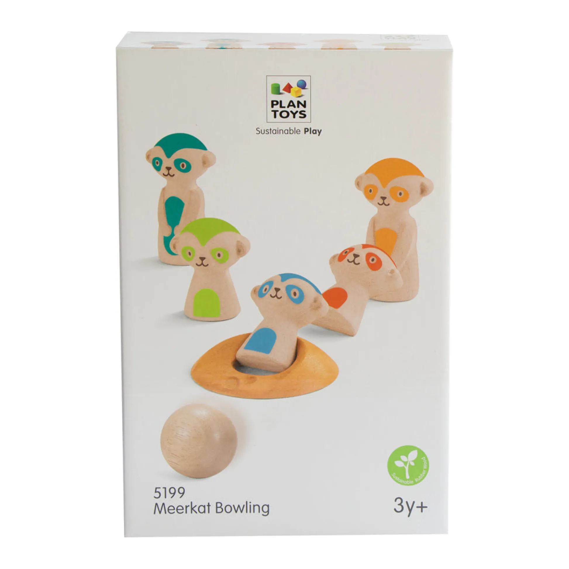 AreYouGame Plan Toys Meerkat Bowling Set - Eco-Friendly Wooden Outdoor Game* Activities & Games
