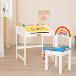 Flat River Group Play-Doh School Desk & Chair - Wooden Creative Station Playset* Clay, Dough & Sand Art