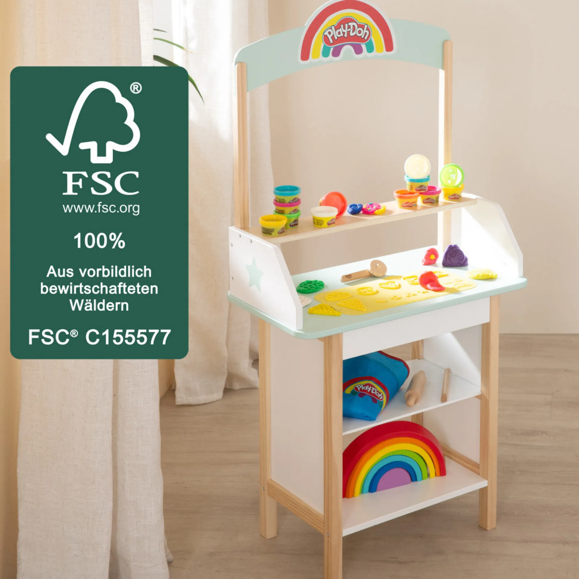 Flat River Group Play-Doh Wooden Ice Cream Stand Sweet Treats Play Center* Clay, Dough & Sand Art