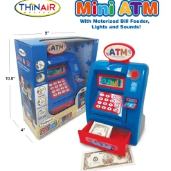 Flat River Group Playful Minds Mini ATM - Interactive Piggy Bank with Sounds and Lights for Kids Age 3+* Preschool Education Toys & Activities