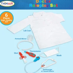 Flat River Group Playful Minds 6pc Doctor Dress Up Set - White & Red* Dress Up & Accessories|Dress Up