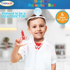 Flat River Group Playful Minds 6pc Doctor Dress Up Set - White & Red* Dress Up & Accessories|Dress Up