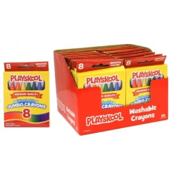 Calendar Holdings, LLC Playskool Jumbo Premium Washable Crayons, 8 Count - Vibrant Colors* Drawing, Color & Painting