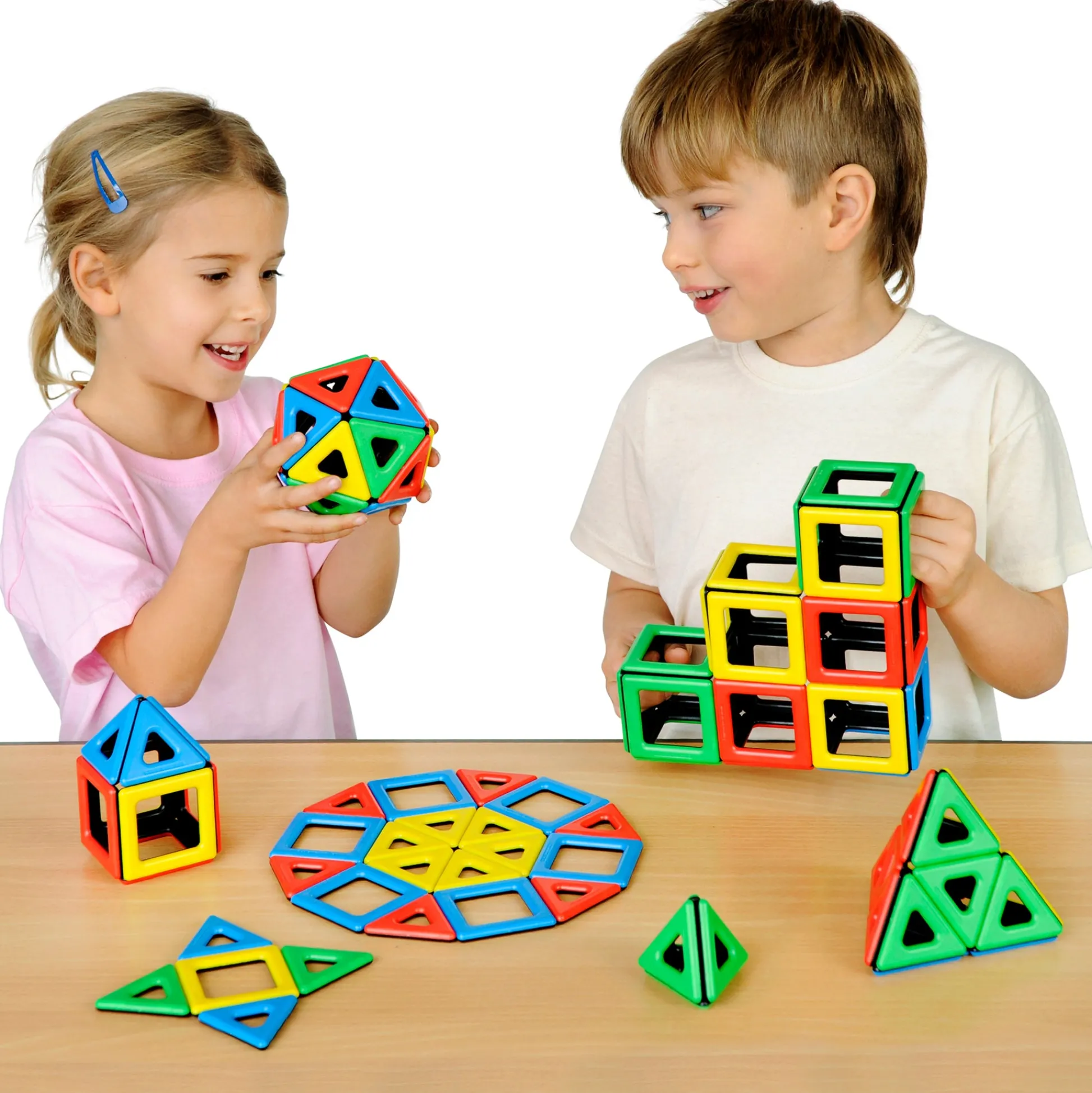 Educators Resource Polydron Magnetic Polydron Class Set, 96 Pieces - Educational Building Toy* Magnetic Tiles & Building Sets