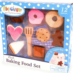 Flat River Group PopOhVer 12-Piece Plush Baking Food Play Set - Donuts & Pastries* Kitchens & Play Food|Dress Up