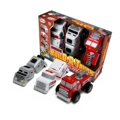 AreYouGame Popular Playthings Magnetic Build-A-Truck Set - Fire and Rescue* Magnetic Tiles & Building Sets