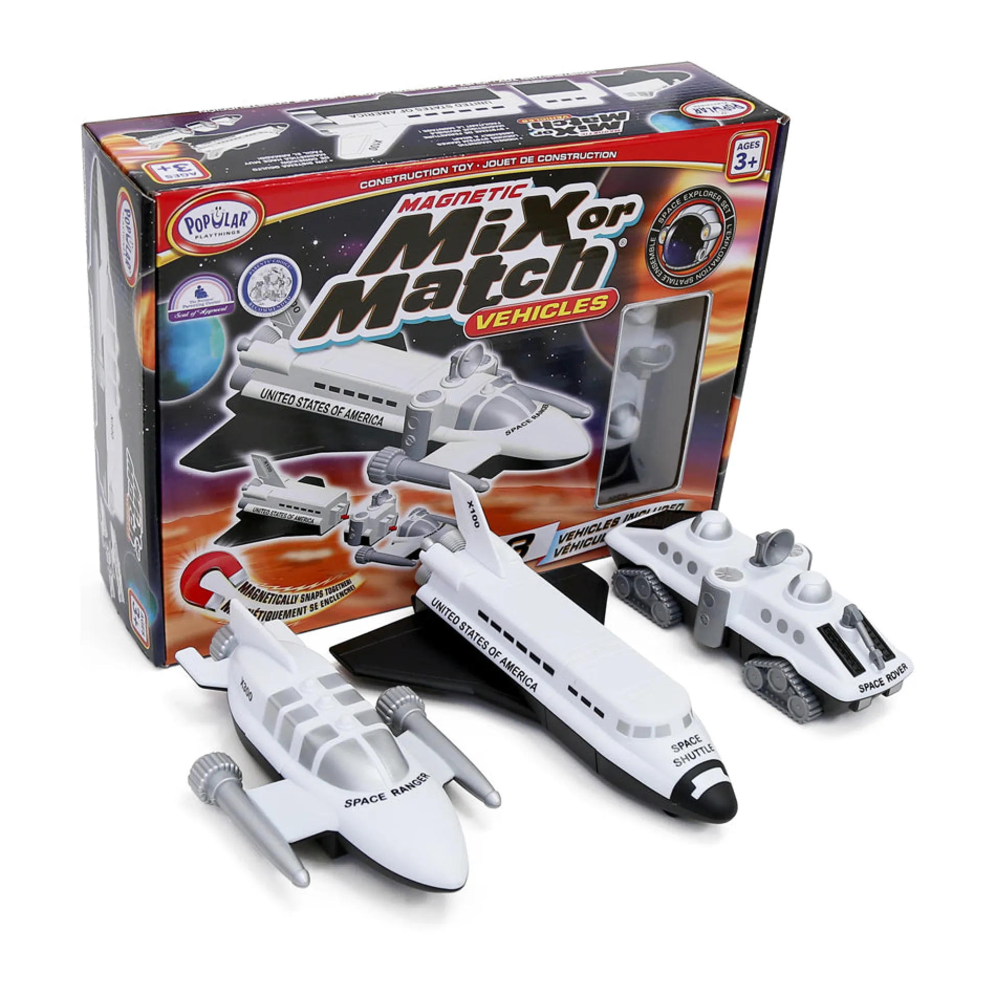 AreYouGame Popular Playthings Magnetic Mix or Match Space Explorer Vehicle Set* Magnetic Tiles & Building Sets