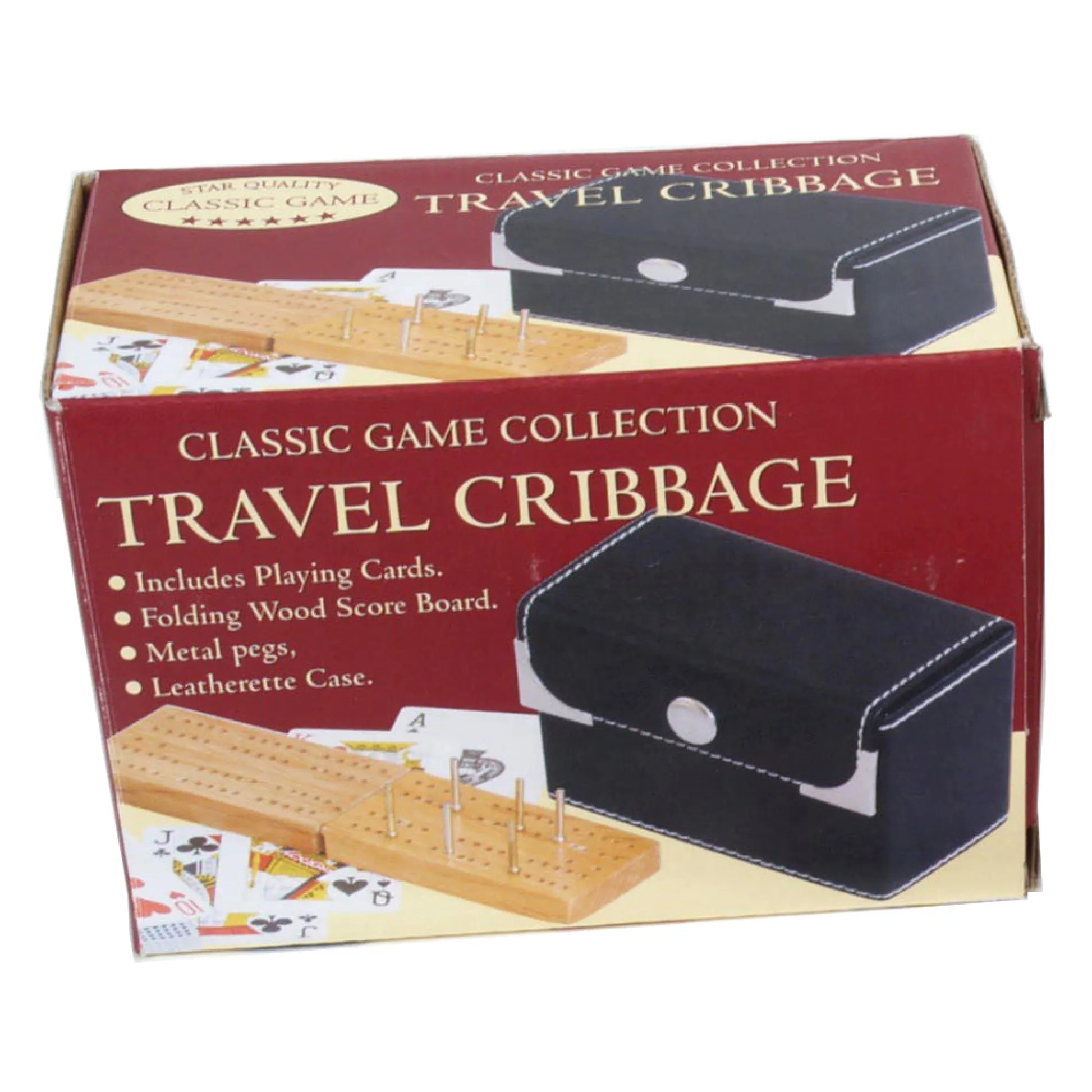 AreYouGame Portable Leatherette Cribbage Board Game Set with Cards* Board Games|Role-Playing Games
