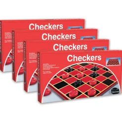 Educators Resource Pressman Classic Checkers Board Game, Family Pack of 4* Role-Playing Games|Board Games