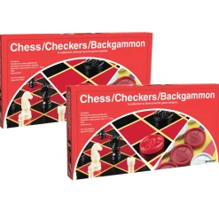 Educators Resource Pressman Triple-Play Classic Board Games Set, Chess/Checkers/Backgam Net, Pack of 2* Role-Playing Games|Board Games