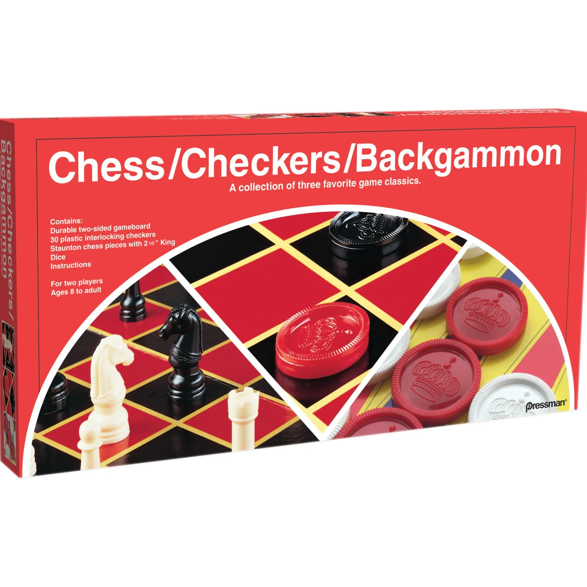 Educators Resource Pressman Triple-Play Classic Board Games Set, Chess/Checkers/Backgam Net, Pack of 2* Role-Playing Games|Board Games