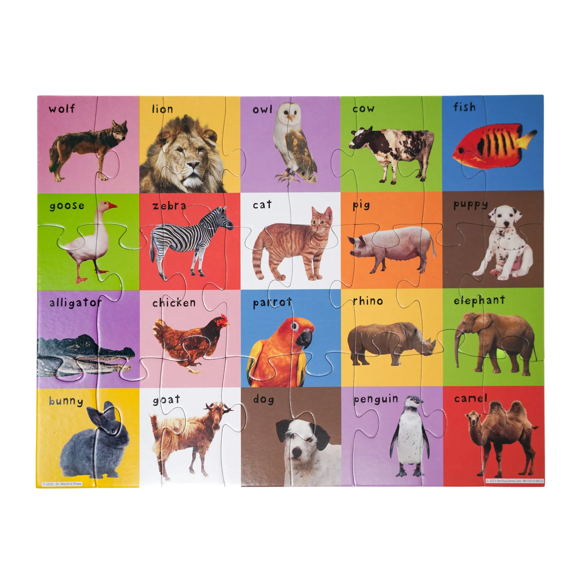 AreYouGame Priddy First 100 Animals 24 Pc Mix & Match Puzzle Tin* Puzzles