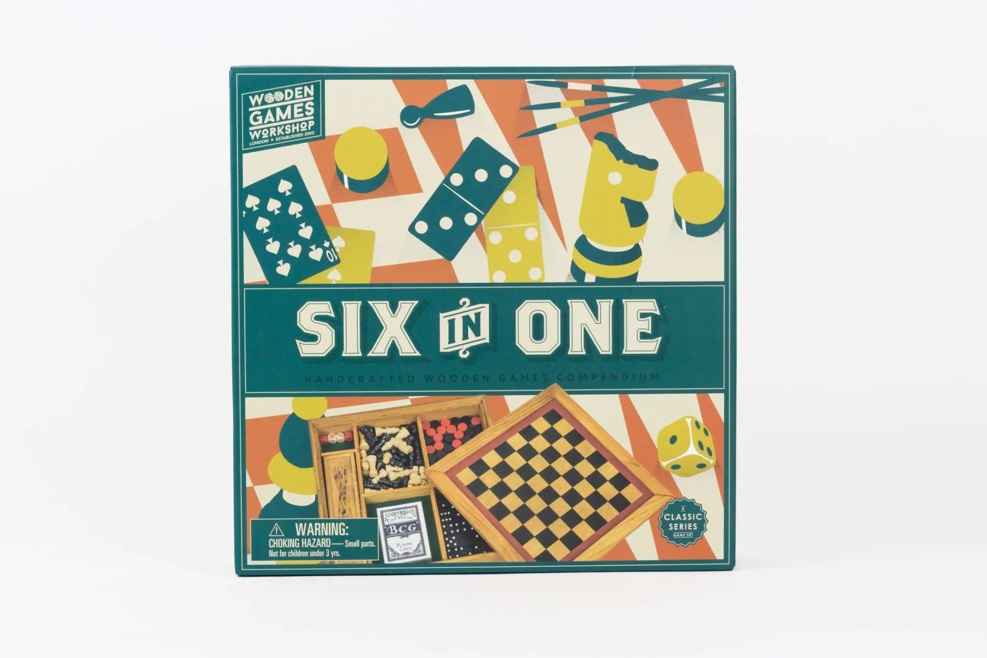 Professor Puzzle 6-in-1 Wooden Games Compendium* Puzzles|Classic Games