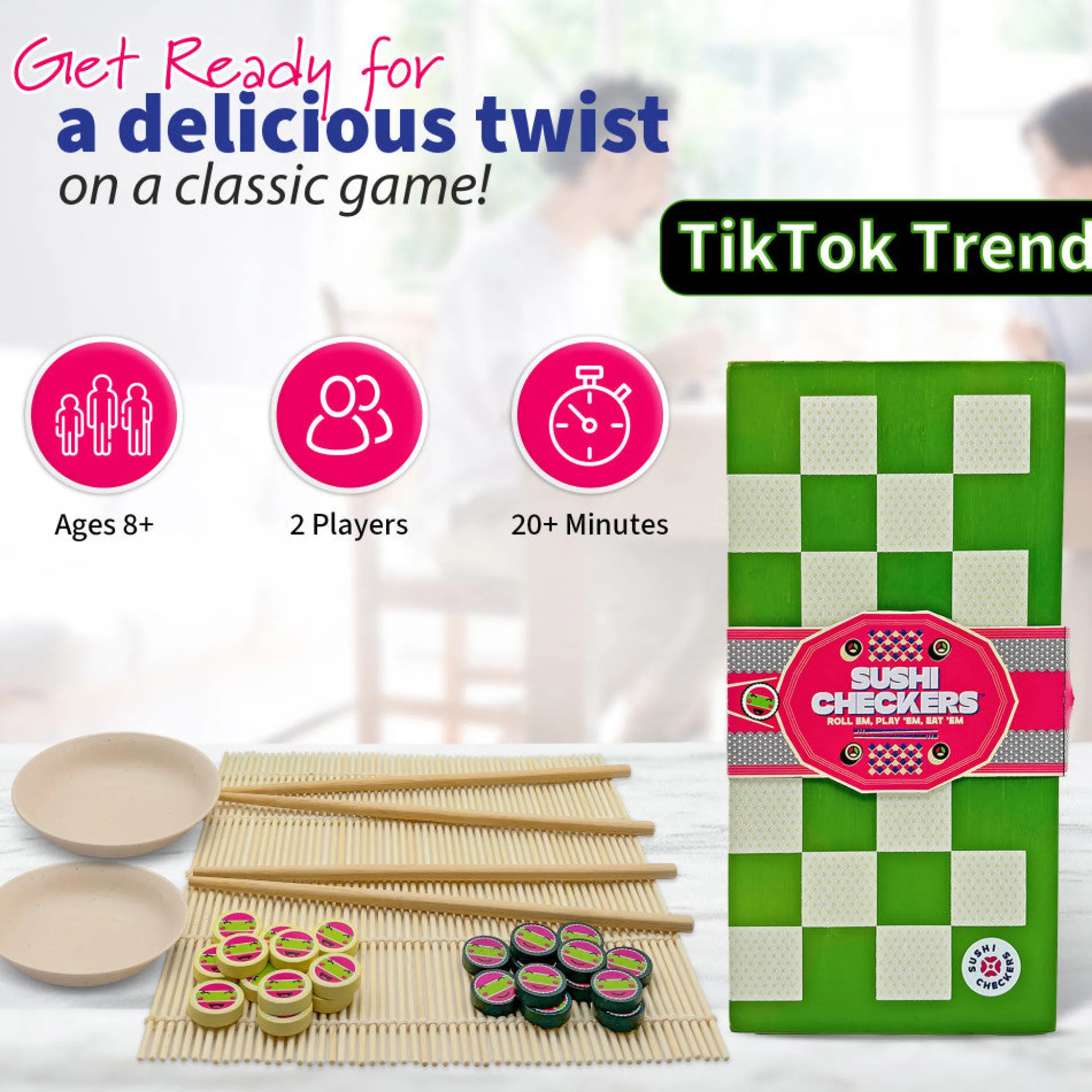 Flat River Group Project Genius Sushi Checkers & Sushi Making Strategy Game Set* Role-Playing Games|Board Games