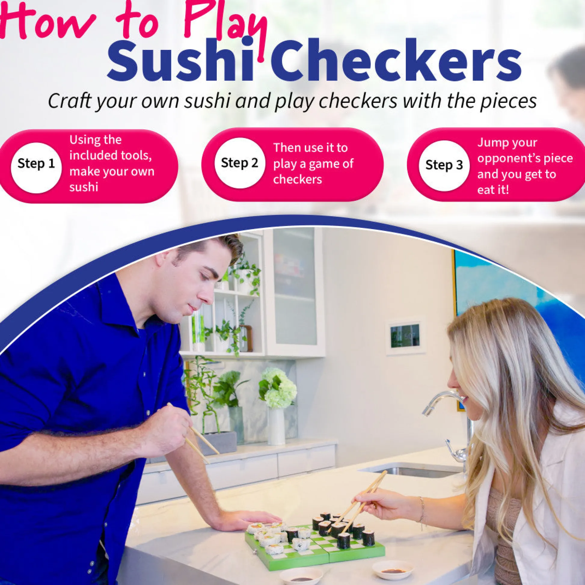 Flat River Group Project Genius Sushi Checkers & Sushi Making Strategy Game Set* Role-Playing Games|Board Games