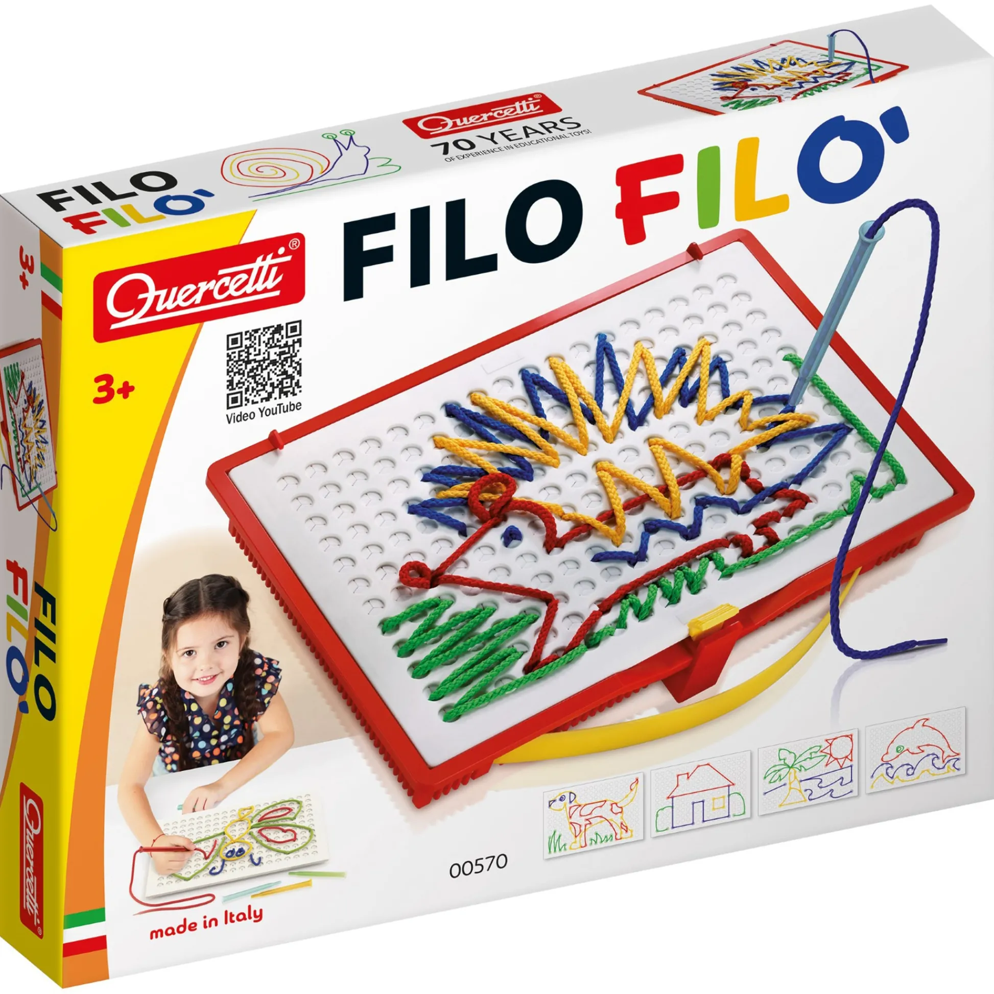 Flat River Group Quercetti Filo Filo Creative Lacing String Art Toy - 18 Templates* Crafts & Activities