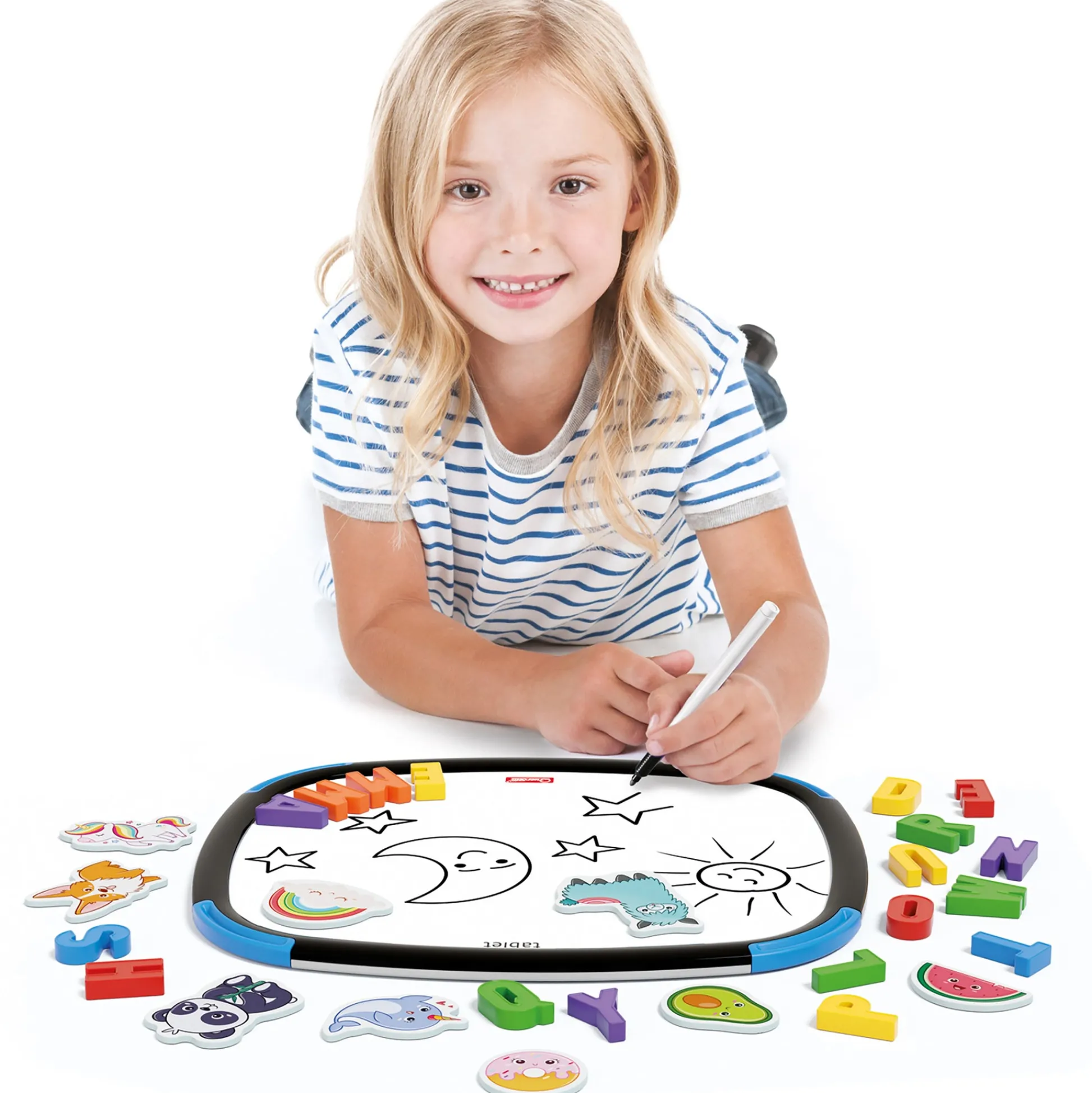 Flat River Group Quercetti Magnetic Discovery Board - Double-Sided Learning Tablet with Letters and Animal Magnets* Preschool Education Toys & Activities